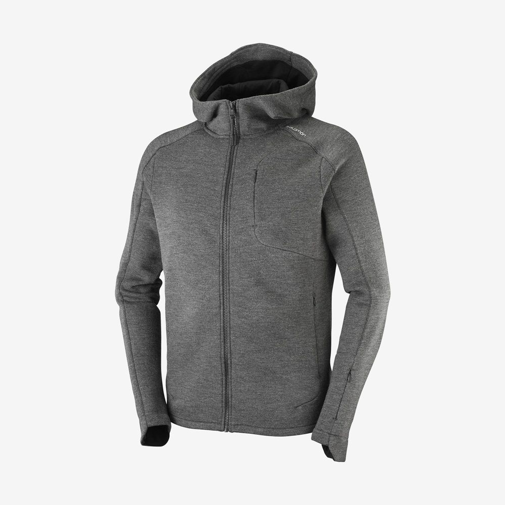 Vestes Imperméables Salomon Homme Grise - Salomon OUTLIFE TECH LS FZ MID HOODIE M - France (7593-LME